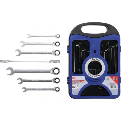 BGS technic Súprava - ráčnový kĺúč očkový +vidlica 8 - 19 mm 7 ks BGS 1596