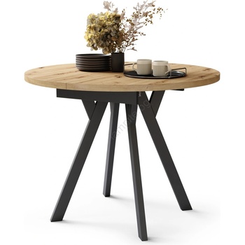 Mazzoni Трапезна маса artur, артизански дъб/черно (mz0097)