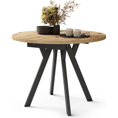 Mazzoni Трапезна маса artur, артизански дъб/черно (mz0097)