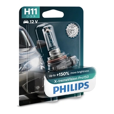 Крушка, фар за дълги светлини PHILIPS H11, 12V, 55W, 3450K, 1350lm, 1 бр