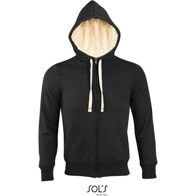 Sol's Sherpa Unisex mikina s kapuc. čierna