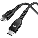 Spigen Кабел за данни Spigen Essential EB10010CCA (ACA11103) - Type-C към Type-C, Nylon, 100W, 1м - Черен