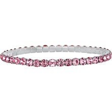 CRYSTalp Elastický tenisový náramek s růžovými Swarovski krystaly Aura 22270.LRO.E