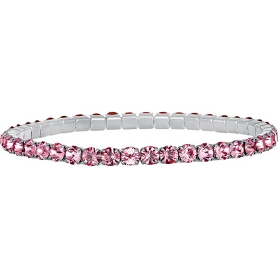 CRYSTalp Elastický tenisový náramek s růžovými Swarovski krystaly Aura 22270.LRO.E