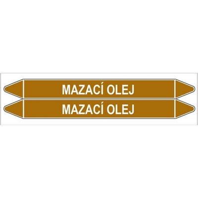 Značení potrubí, mazací olej,2 ks, 450 × 52 mm PZ 008106