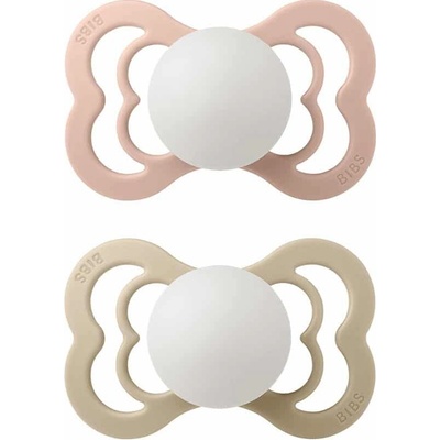 Bibs Supreme symetrické cumlíky přírodní kaučuk 2ks Blush Nočný / Vanilla Nočný