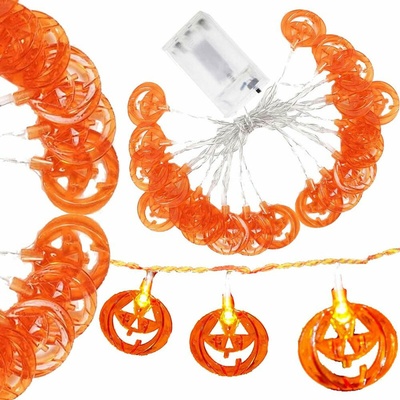 Halloweenský světelný řetěz s dýněmi 20 LED 3,3 m SPRINGOS CL4063 teplá bílá