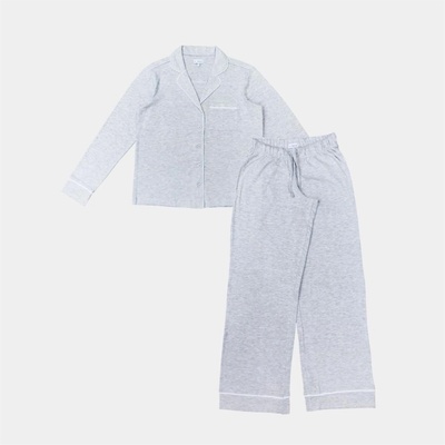 Linea Пижама Linea Women's Star Cotton Long Sleeve Pyjama Sets - Grey