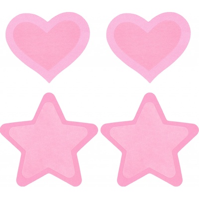 Peekaboos Premium Pasties Hot Pink Glow In The Dark Hearts and Stars