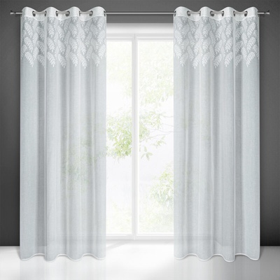 Takoy Záclona ANET s ozdobným pruhem žakárových listů v horní části 140 x 250 cm-HF-410783 | 140 x 250 cm