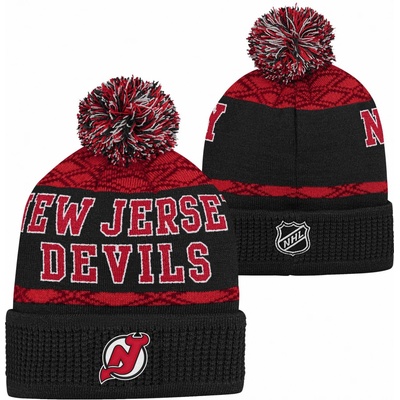 Outerstuff Dětská zimní čepice New Jersey Devils Puck Pattern Cuffed