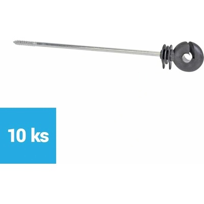 Izolátor k elektrickému ohradníku pro lanka, lanka, pásky, s dlouhým vrutem 220 mm - 10 ks