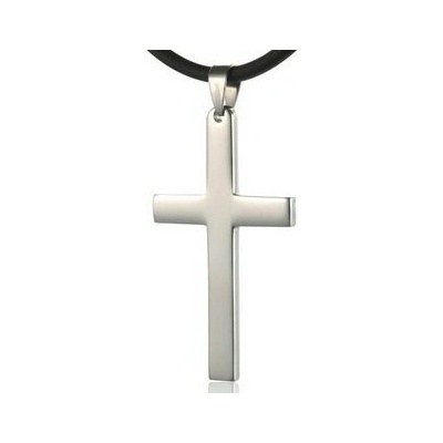 Prosperk Přívěsek stříbrný ocelový křížek malý S3778