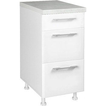 Matis Кухненски шкаф долен с три чекмеджета in mdf d40 3f бял гланц