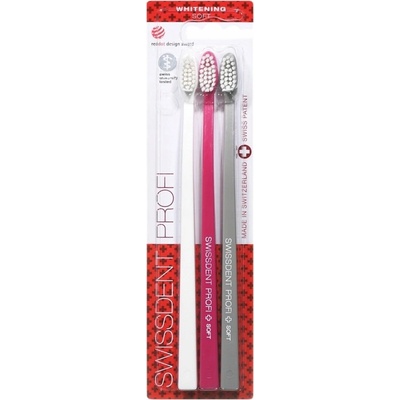 Zubní kartáček Swissdent Profi Soft White Pink Grey 3 ks