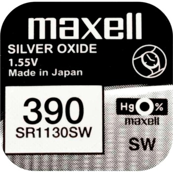 Maxell Бутонна батерия сребърна maxell sr1130 sw -ag10- 389-390- 1.55v (sr1130 sw)