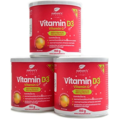 Natures Finest Nutrisslim Vitamin D3 + vitamin C 3 x 150 g pack