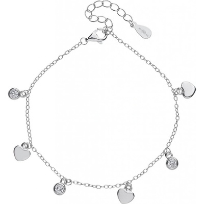 Bealio stříbrný náramek SRDCE zirkon 03-11003-1987