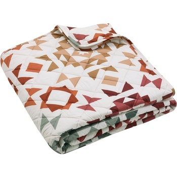 Catherine Lansfield Бежово капитонирано покривало за легло 220x230 cm Autumn Patchwork Geo - Catherine Lansfield (BD/60642/W/22023/NT)