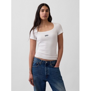 GAP Ребрести тениска с лого GAP GAP | Byal | ЖЕНИ | S