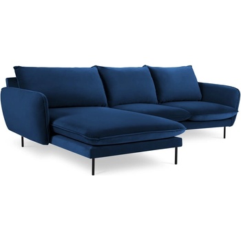 Cosmopolitan Design Ъглов диван от синьо кадифе (ляв ъгъл) Vienna - Cosmopolitan Design (COS_LC_51_F1_VIENNA3)