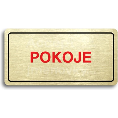 ACCEPT Piktogram POKOJE - zlatá tabulka - barevný tisk