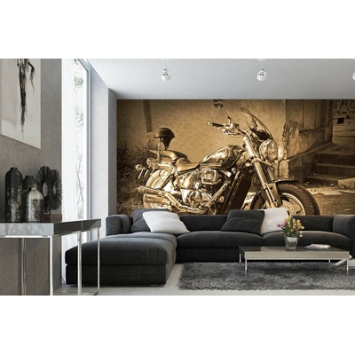 DIMEX ART Самозалепваща се флизелинова фототапета ретро мотоциклет 375 x 250 см