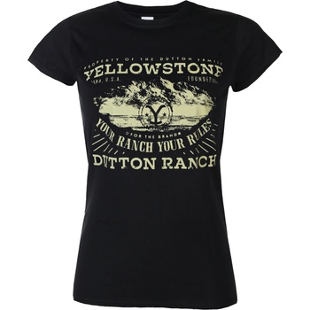 HYBRIS Дамска тениска Yellowstone - Your Ranch Your Ranch - Черна - HYBRIS - PM-5-YSTN017-H82-8-BK
