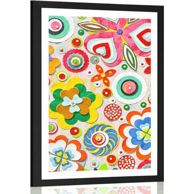 Plakát abstrakce květin - 60x90 no frame
