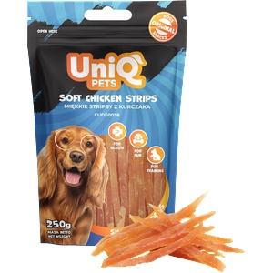  Uniq Pets Dog Snacks Woofers Soft Chicken Strips меки пилешки ленти за кучета, 250 г