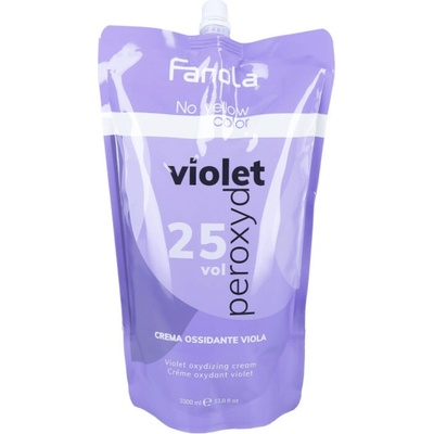 Fanola No Yellow Color Violet Peroxyde vyvíjacia emulzia pre neutralizáciu žltých tónov 7% 25 Vol 1000 ml