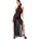 Noir Handmade F372 Onyx Twin-Slit Long Dress Black XS