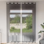 vidaXL Пердета от воал с втулки, 2 бр, черно, 140x300 см (4102064)
