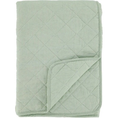 Zelený pruhovaný prošívaný přehoz Aix Quilt - 130*180 cm - Chic Antique