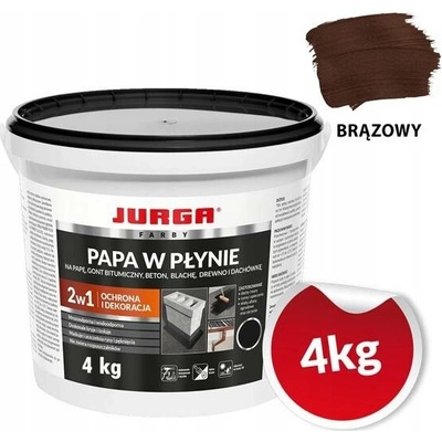 Tekutá lepenka střešní tmel barva na střechu plot JURGA 4 kg hnědá