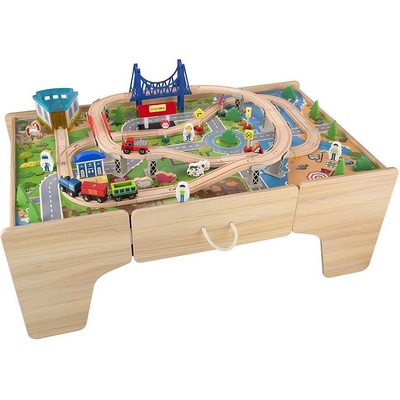 Wooden Влакова Композиция на Маса - 80 части (1012336F)