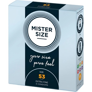 MISTER SIZE - тънък презерватив - 53 мм - 3 броя - lovesexshop