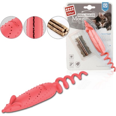 GiGwi Hračka mačka Myška s náplnením Catnip+Matabi 16 cm