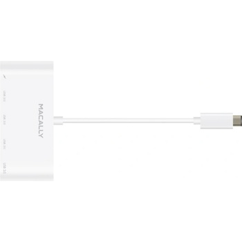 Macally USB Хъб Macally UC3HUB4C, 5 порта, от USB Type-C към 4x USB 3.1 Type-A, 1x USB 3.1 Type-C бял (UC3HUB4C / 28659)
