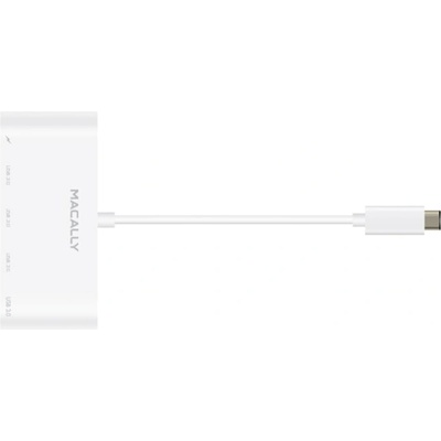 Macally USB Хъб Macally UC3HUB4C, 5 порта, от USB Type-C към 4x USB 3.1 Type-A, 1x USB 3.1 Type-C бял (UC3HUB4C / 28659)
