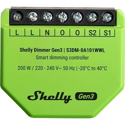 Shelly Dimmer Gen3 - stmívací modul bez nutnosti neutrálního vodiče (WiFi)