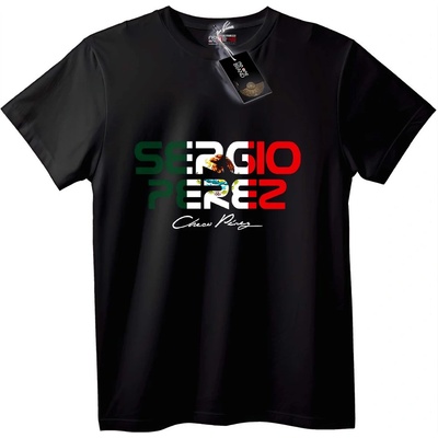 NOONEBRAND Тениска Sergio Perez с Мексикански Флаг - 4XL, Black