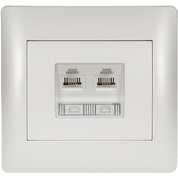 ELMARK Rhyme ДbОЕН ТЕЛЕФОНЕН КОНТАКТ БЯЛ МЕТАЛИК (11741)