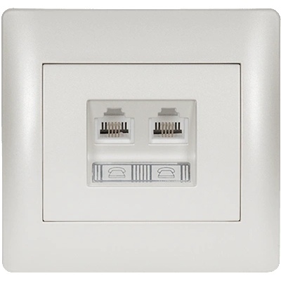 ELMARK Rhyme ДbОЕН ТЕЛЕФОНЕН КОНТАКТ БЯЛ МЕТАЛИК (11741)