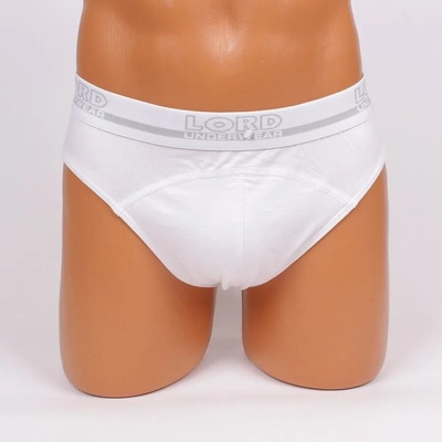 Мъжки слип в бял цвят с външен ластик и надпис в сиво