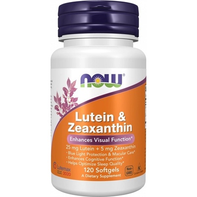 Now Foods Lutein 25 mg Zeaxantin 5 mg 120 kapslí
