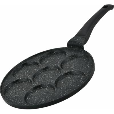 Herzberg HG-CP267HO: 26cm Pánev na palačinky a crepes s mramorovým povrchem - 7 hladkých slotů