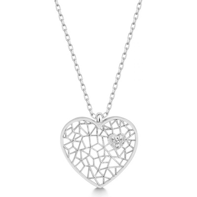 Nubis® Stříbrný diamantový srdíčko NBS-003