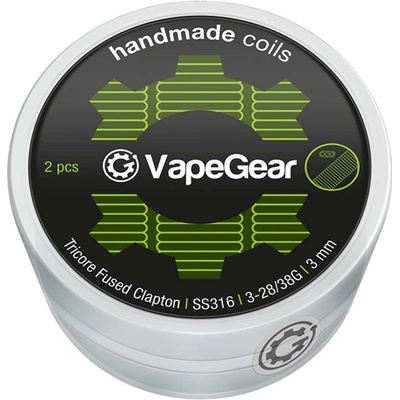 VapeGear Handmade Coils Tricore Fused Clapton SS316 3-28/38G 3mm 2ks