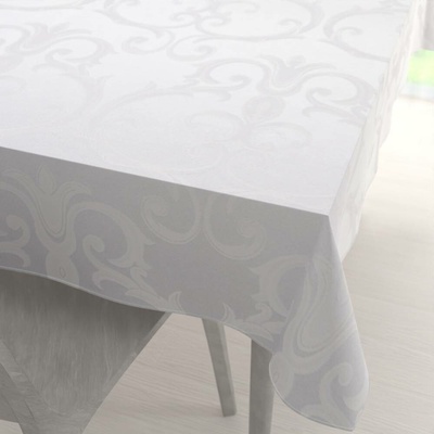 Biante Velký dekorační obdélníkový ubrus Monako PM-125 Velký zámecký vzor bílý 180x260 cm